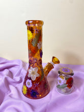 Load image into Gallery viewer, Iridescent Bong with Flowers