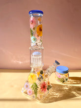 Load image into Gallery viewer, Flower Bong | Blue Square Base
