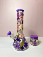Load image into Gallery viewer, Flower Bong | Purple Floral Beaker