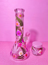 Load image into Gallery viewer, Floral Beaker- Pink Glitter
