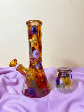 Load image into Gallery viewer, Iridescent Bong with Flowers
