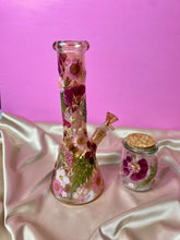 Load image into Gallery viewer, Iridescent Bong with Pink Flowers