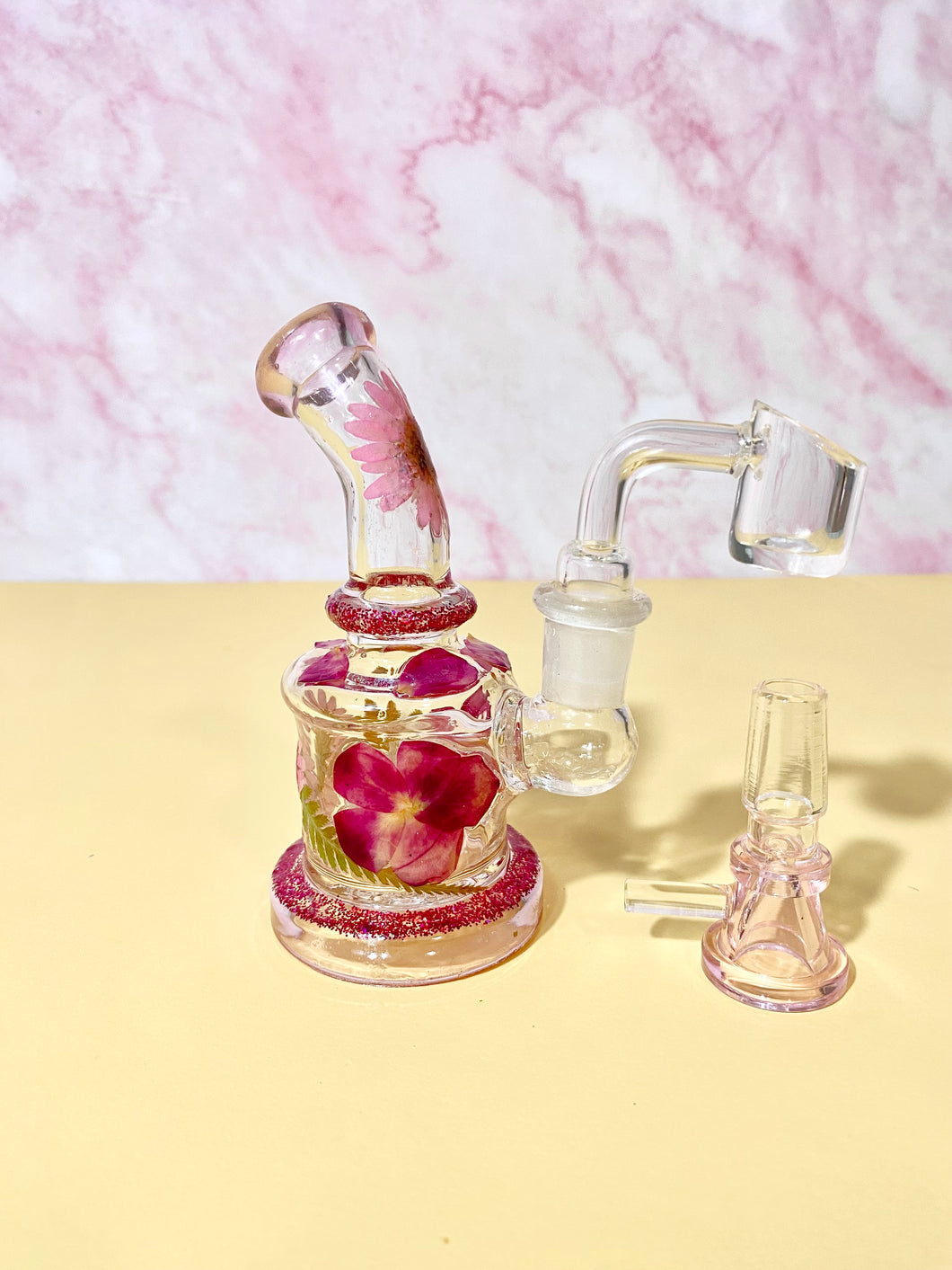 Mini Bong or Rig | Red Floral