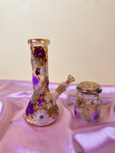 Load image into Gallery viewer, Gold Bong | Purple Floral