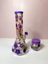 Load image into Gallery viewer, Flower Bong | Purple Floral Beaker
