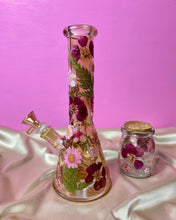 Load image into Gallery viewer, Iridescent Bong with Pink Flowers