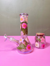 Load image into Gallery viewer, Iridescent Bong with Flowers