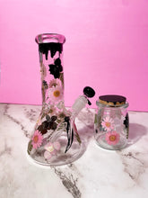 Load image into Gallery viewer, Floral Beaker- Pink & Black