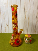 Load image into Gallery viewer, Gold Bong with Flowers