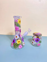 Load image into Gallery viewer, Iridescent Bong with Flowers