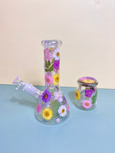 Load image into Gallery viewer, Iridescent Bong with Flowers