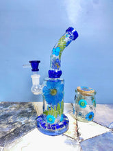 Load image into Gallery viewer, Flower Bong or Rig | Blue Floral
