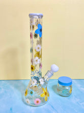Load image into Gallery viewer, Flower Bong | Pink Blue Yellow Floral Beaker