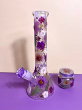 Load image into Gallery viewer, Iridescent Bong with Flowers
