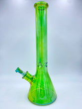 Load image into Gallery viewer, Iridescent Bong Tall | Neon Green Beaker