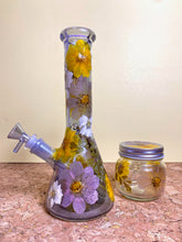 Load image into Gallery viewer, Iridescent Bong with Flowers | Silver
