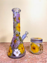 Load image into Gallery viewer, Iridescent Bong with Flowers | Silver