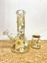 Load image into Gallery viewer, Flower Bong | White Floral Beaker