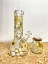 Load image into Gallery viewer, Flower Bong | White Floral Beaker