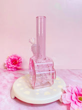 Load image into Gallery viewer, translucent pink bong with flower shaped base
