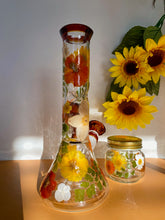 Load image into Gallery viewer, amber accents bong covered in real flowers