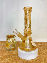 Load image into Gallery viewer, golden bong with real flowers