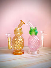 Load image into Gallery viewer, pink pineapple bong and gold pineapple bong
