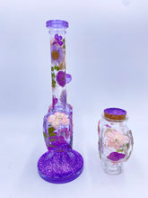 Load image into Gallery viewer, heart bong covered in real flowers