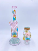 Load image into Gallery viewer, heart bong covered in real flowers