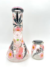 Load image into Gallery viewer, Black & Pink Floral Beaker