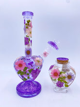 Load image into Gallery viewer, heart bong covered in real flowers