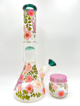 Load image into Gallery viewer, Floral Beaker W/ Perc
