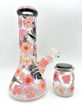 Load image into Gallery viewer, Black & Pink Floral Beaker