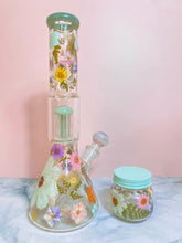 Load image into Gallery viewer, Flower Bong | Milk Green Accents