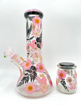 Load image into Gallery viewer, Black & Pink Floral Beaker