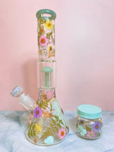Load image into Gallery viewer, Flower Bong | Milk Green Accents