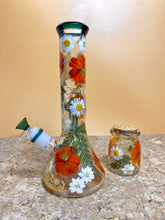 Load image into Gallery viewer, Flower Bong | Teal Accents