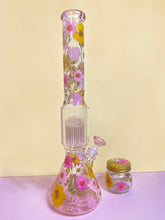 Load image into Gallery viewer, pink ombre bong with yellow flowers