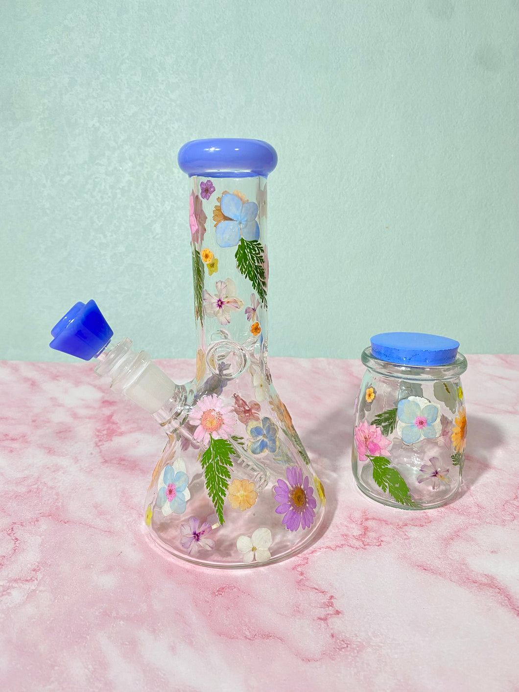 Blue Beaker | Colorful Floral