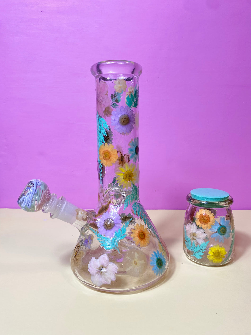 Flower Bong | Pastel Floral Beaker
