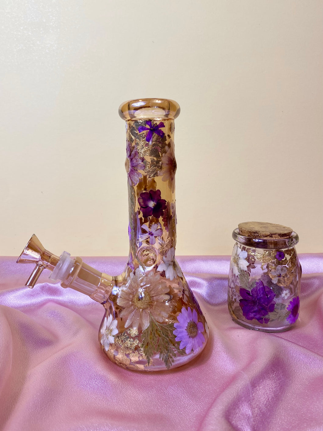 Gold Bong | Purple Floral