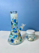Load image into Gallery viewer, Flower Bong | Blue Floral Beaker
