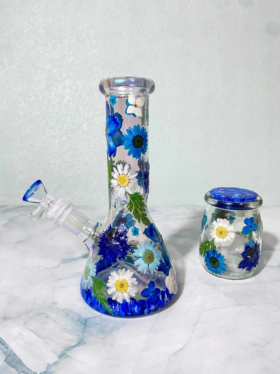 Iridescent Bong | Blue Floral