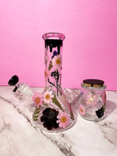 Load image into Gallery viewer, Floral Beaker- Pink &amp; Black
