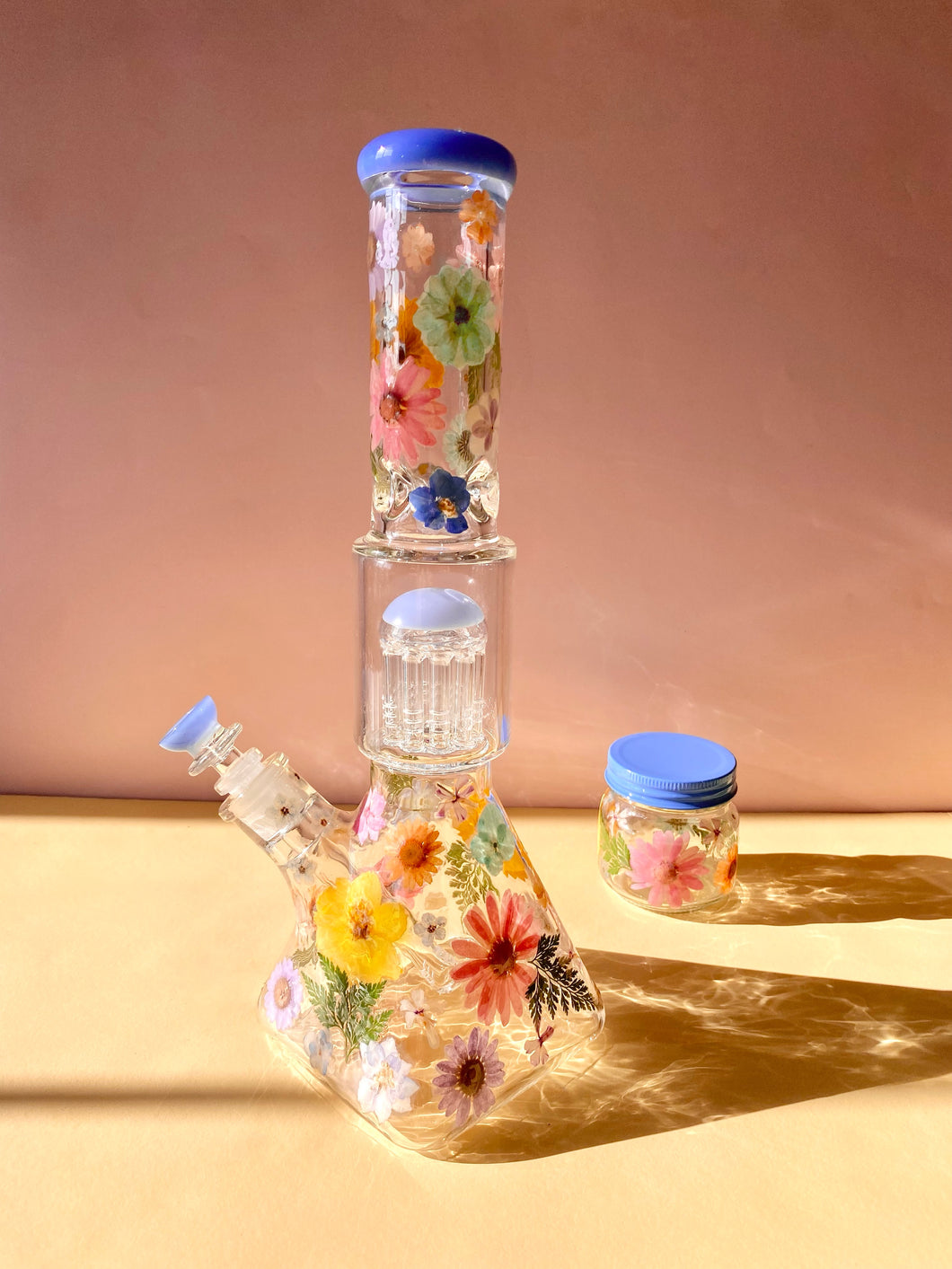 Flower Bong | Blue Square Base