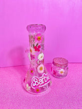 Load image into Gallery viewer, pink barbie bong with flowers

