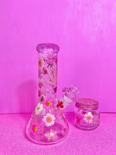 Load image into Gallery viewer, pink barbie bong with flowers
