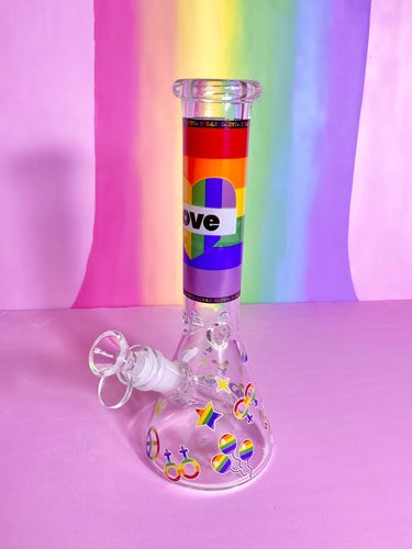 pride rainbow beaker bong