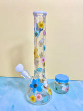 Load image into Gallery viewer, Flower Bong | Pink Blue Yellow Floral Beaker
