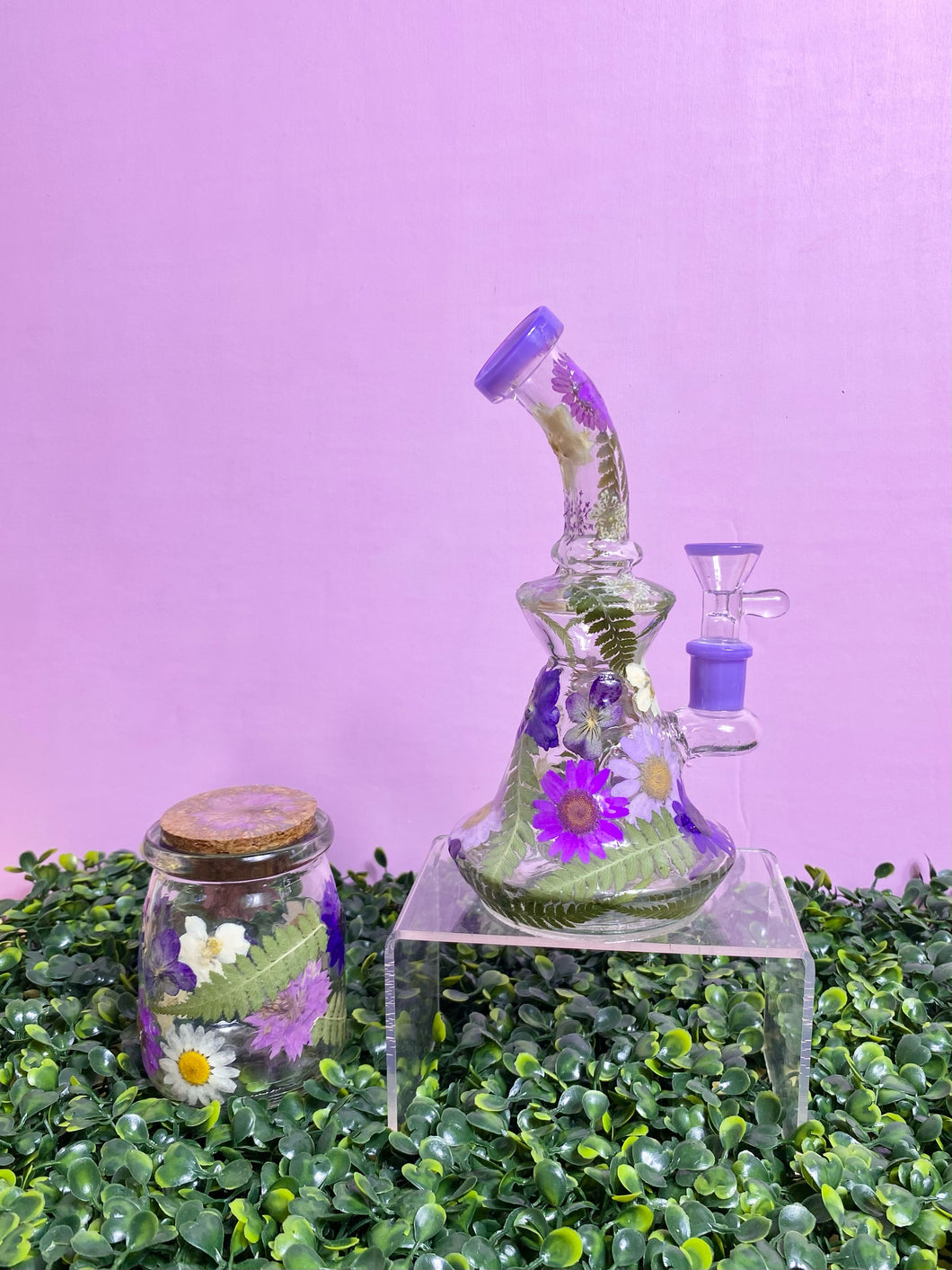 Flower Bong or Rig | Purple Accents